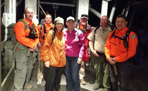 Hikers with Rescuers