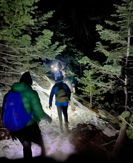Hiking subjects out