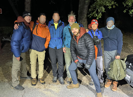 Rescuers and subjects at Base